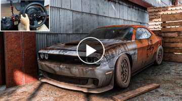 Rebuilding Dodge Challenger SRT Hellcat (1000HP) - Forza Horizon 5 | Thrustmaster T300RS gameplay