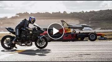Kawasaki Ninja H2R Vs F1 Car Vs F16 Jet Vs Super-Cars Vs PrivateJet Drag Race - The Ultimate Race