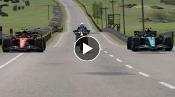 Kawasaki Ninja H2R vs F1 Racing Cars at Highlands