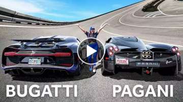 Bugatti Chiron vs Pagani Huayra TRACK RACE!