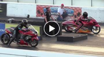 Kawasaki Ninja vs Hayabusa Suzuki-motorbikes racing